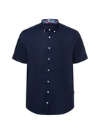 Koszule męskie - Bugatti Męska koszula casual Mężczyźni Slim Fit Bawełna niebieski jednolity, L - miniaturka - grafika 1