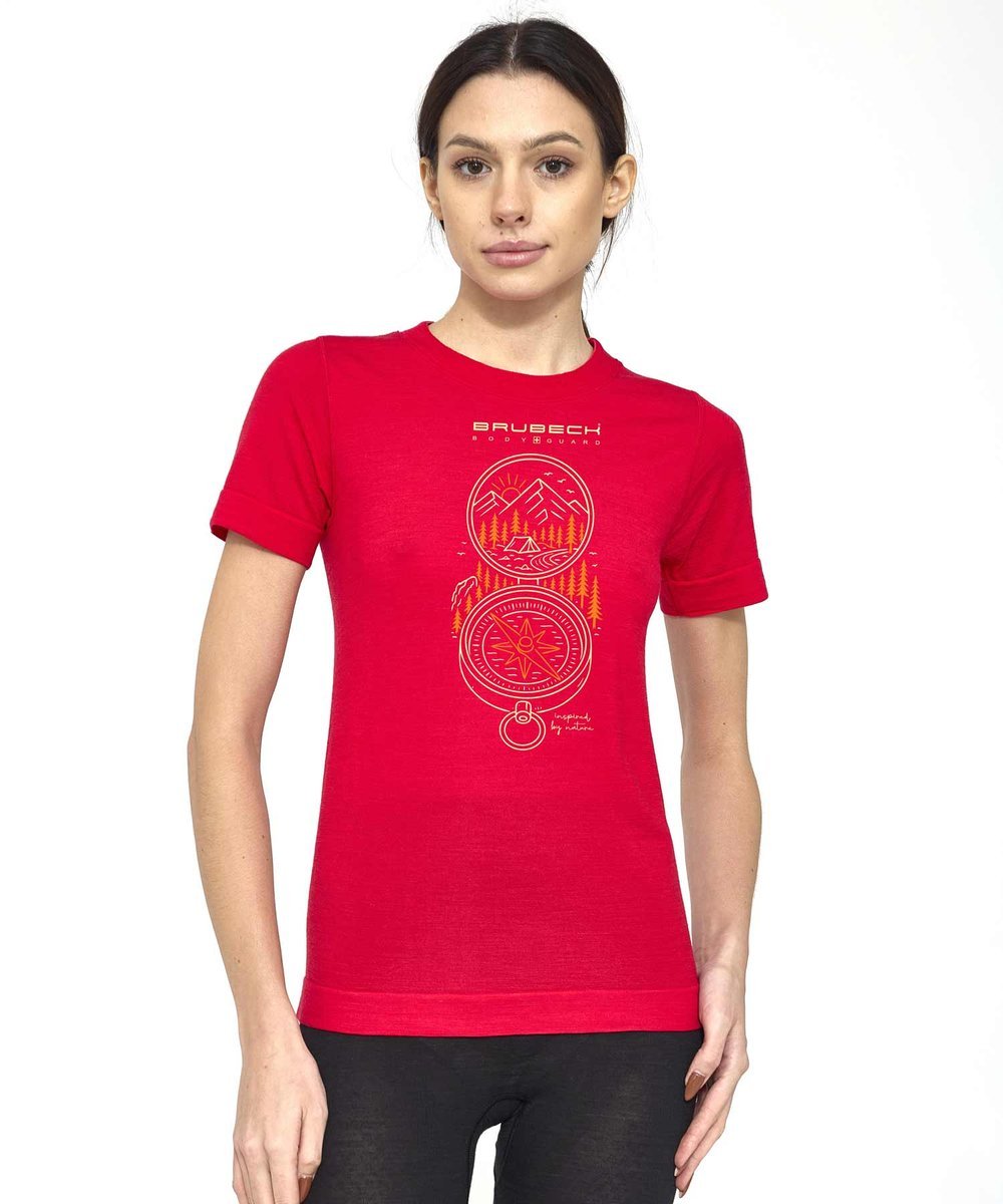 Koszulka damska z krótkim rękawem wełniana Brubeck OUTDOOR WOOL PRO