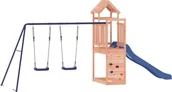 Place zabaw - vidaXL vidaXL Domek ze zjeżdżalnią i huśtawkami, lite drewno daglezjowe - miniaturka - grafika 1