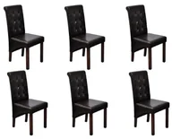 Krzesła - Komplet 6 tapicerowanych krzeseł pikowanych wenge S2-D38 - miniaturka - grafika 1