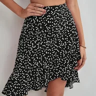 Spódnice - TEMU BK041415 Kierunkowa Spódnica Damska na i Jesień z Nadrukiem , Plisowana, Stylowa i Elegancka, Europejska i Amerykańska - miniaturka - grafika 1
