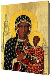 Ikona Matki Boskiej Częstochowskiej z Jasną Górą - Ikony i obrazy sakralne Ikona Matki Boskiej Częstochowskiej z Jasną Górą - Ikony i obrazy sakralne - miniaturka - grafika 1