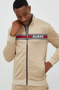 Guess bluza męska kolor beżowy z aplikacją - Bluzy męskie - miniaturka - grafika 1