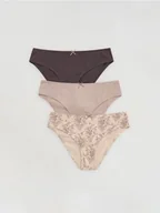 Majtki damskie - Reserved - Bawełniane majtki figi 3 pack - jasnofioletowy - miniaturka - grafika 1