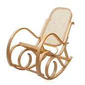Fotele - Fotel bujany M41, fotel telewizyjny, lite drewno rattanowe, certyfikat MVG ~ wygląd dębu - miniaturka - grafika 1
