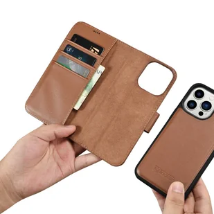 iCarer Wallet Case 2in1 etui iPhone 14 Pro skórzany pokrowiec z klapką Anti-RFID brązowy (WMI14220726-BN) - Etui i futerały do telefonów - miniaturka - grafika 15