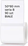 Etykiety do drukarek - EDIBAZZAR NIIMBOT B21 B3S Etykiety 50x80mm Białe 90 sztuk - miniaturka - grafika 1