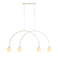 Lampy sufitowe - Wisząca lampa skandynawska UNA 1116L9_S kulista beżowa biała - miniaturka - grafika 1