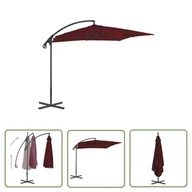 Parasole ogrodowe - The Living Store Parasol wiszący ze stalowym słupkiem - 250x250 cm - czerwone wino - Parasol Wiszący - miniaturka - grafika 1