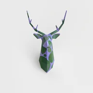 Dekoracje domu - DIY jeleń - fioletowy z zielonymi kołami - miniaturka - grafika 1