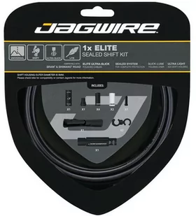 Jagwire Jagwire 1X Elite Sealed Stealth Linka przerzutki - zestaw, stealth black  2021 Linki przerzutki i pancerze 18020300 - Części rowerowe - miniaturka - grafika 1