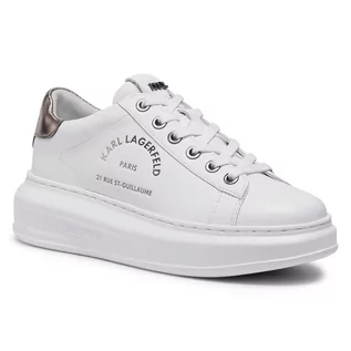 Baleriny - Sneakersy KARL LAGERFELD - KL62538 White Lthr W/Silver - grafika 1