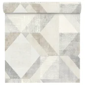Tapety - Tapeta Geometria beżowo-szara winylowa na flizelinie - miniaturka - grafika 1