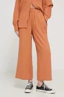 Spodnie damskie - Billabong spodnie bawełniane Follow Me kolor pomarańczowy szerokie high waist ABJNP00420 - miniaturka - grafika 1