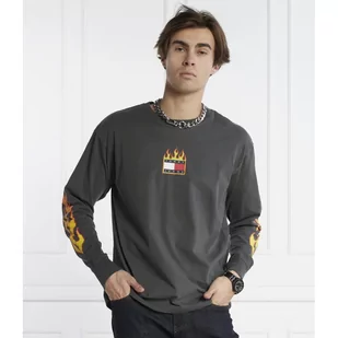 Tommy Jeans Longsleeve TJM L/S BURNING BADGE TEE | Regular Fit - Koszulki męskie - miniaturka - grafika 1