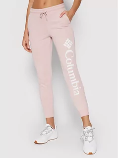 Spodnie sportowe damskie - Columbia Spodnie dresowe Logo Fleece 1940094 Różowy Regular Fit 0194004556714 - grafika 1