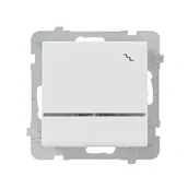 Wyłączniki światła i elektryczne - LEDart schodowy z podświetleniem pomarańczowym, Ospel SONATA ŁP-3RS/m/00, bez ramki, kolor biały - miniaturka - grafika 1