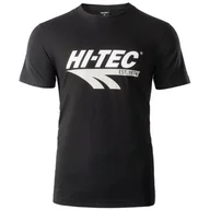 Koszulki sportowe męskie - Koszulka męska Hi-Tec Retro Rozmiar: L / Kolor: czarny - miniaturka - grafika 1