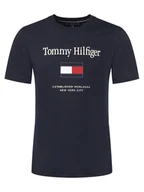 Koszulki męskie - Tommy Hilfiger T-Shirt Embro Flag MW0MW42736 Granatowy Regular Fit - miniaturka - grafika 1