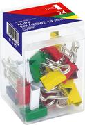 Spinacze i klipsy do papieru - KW Trade klipy biurowe kolorowe Grand, 19 mm, 24 sztuki - miniaturka - grafika 1