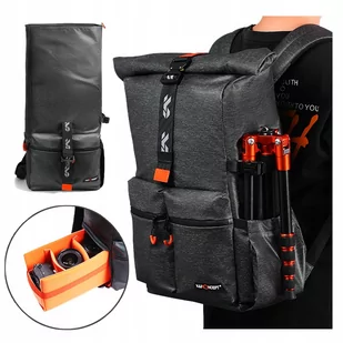 PRO Plecak Fotograficzny K&F na Aparat Laptopa ROLL TOP ROLOWANY - Paski, szelki, uprzęże foto - miniaturka - grafika 1