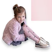 Rajstopy dziecięce - Rajstopy dziecięce dla dziewczynki Knittex z mikrofibry w groszki 40 DEN Gosia Pudrowy Róż - miniaturka - grafika 1