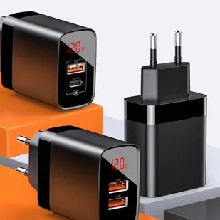 Baseus Mirror Lake szybka ładowarka Quick Charge 3.0 2x USB 18W z wyświetlaczem biały (CCJMHA-A02) - Ładowarki do telefonów - miniaturka - grafika 7