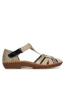 Sandały damskie - Rieker Sandały M1650-60 Beżowy - miniaturka - grafika 1