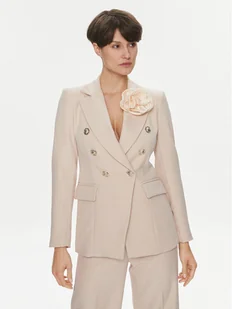 Maryley Marynarka 24EB139/M13/43GE Beżowy Regular Fit - Marynarki i żakiety damskie - miniaturka - grafika 1