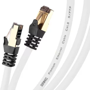 Duronic CAT8 WE 3 m Kabel sieciowy S/FTP biały transmisja 40GB skrętka LAN pachcord - Pozostałe akcesoria sieciowe - miniaturka - grafika 1