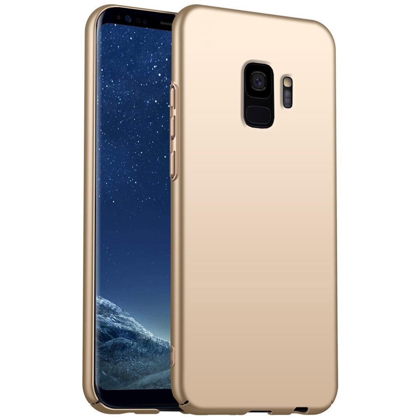Twarde etui na telefon komórkowy Samsung Galaxy S9 Slim Cover Matowe etui ochronne, złote