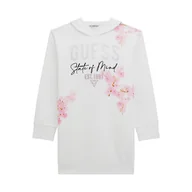 Sukienki i spódniczki dla dziewczynek - Dziecięca Sukienka GUESS HOODED TERRY LS DRESS J4RK28KA6R4-G011 – Biały - miniaturka - grafika 1