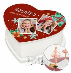 Szkatułka na biżuterię w kształcie serca z pozytywką i kolażem zdjęć dla dziewczynki na święta - Pozytywki dla dzieci Szkatułka na biżuterię w kształcie serca z pozytywką i kolażem zdjęć dla dziewczynki na święta - Pozytywki dla dzieci - miniaturka - grafika 1