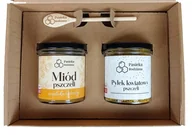 Zestawy upominkowe - Świąteczny Zestaw Prezentowy Miód lipowy 410g + Pyłek 200g z owijką - miniaturka - grafika 1