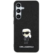 Etui i futerały do telefonów - Karl Lagerfeld KLHCSA35GKNPSK A35 A356 czarny/black hardcase Fixed Glitter Ikonik Logo Metal Pin - miniaturka - grafika 1