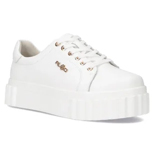 Buty damskie sneakersy na platformie skórzane białe Filippo DP6110/24-41 - Sneakersy damskie - miniaturka - grafika 1