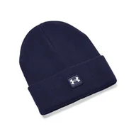 Czapki męskie - Męska Czapka zimowa UNDER ARMOUR UA HALFTIME CUFF 1373155-410 – Granatowy - miniaturka - grafika 1