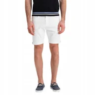 Spodenki męskie - Męskie jeansowe klasyczne szorty wygodne białe Ombre OM-SRDS-0162 V1 r. S - miniaturka - grafika 1