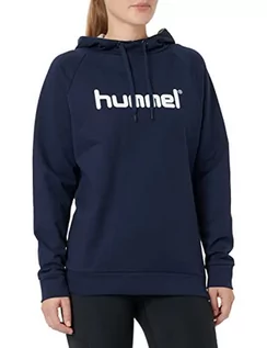 Bluzy damskie - Hummel Hummel Hmlgo Cotton bluza damska z kapturem z logo niebieski morski L 203517-7026 - grafika 1