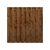 Ogrodzenia - Płot lamelowy szczelny 180x180 cm drewniany ciemny brąz Sobex - miniaturka - grafika 1