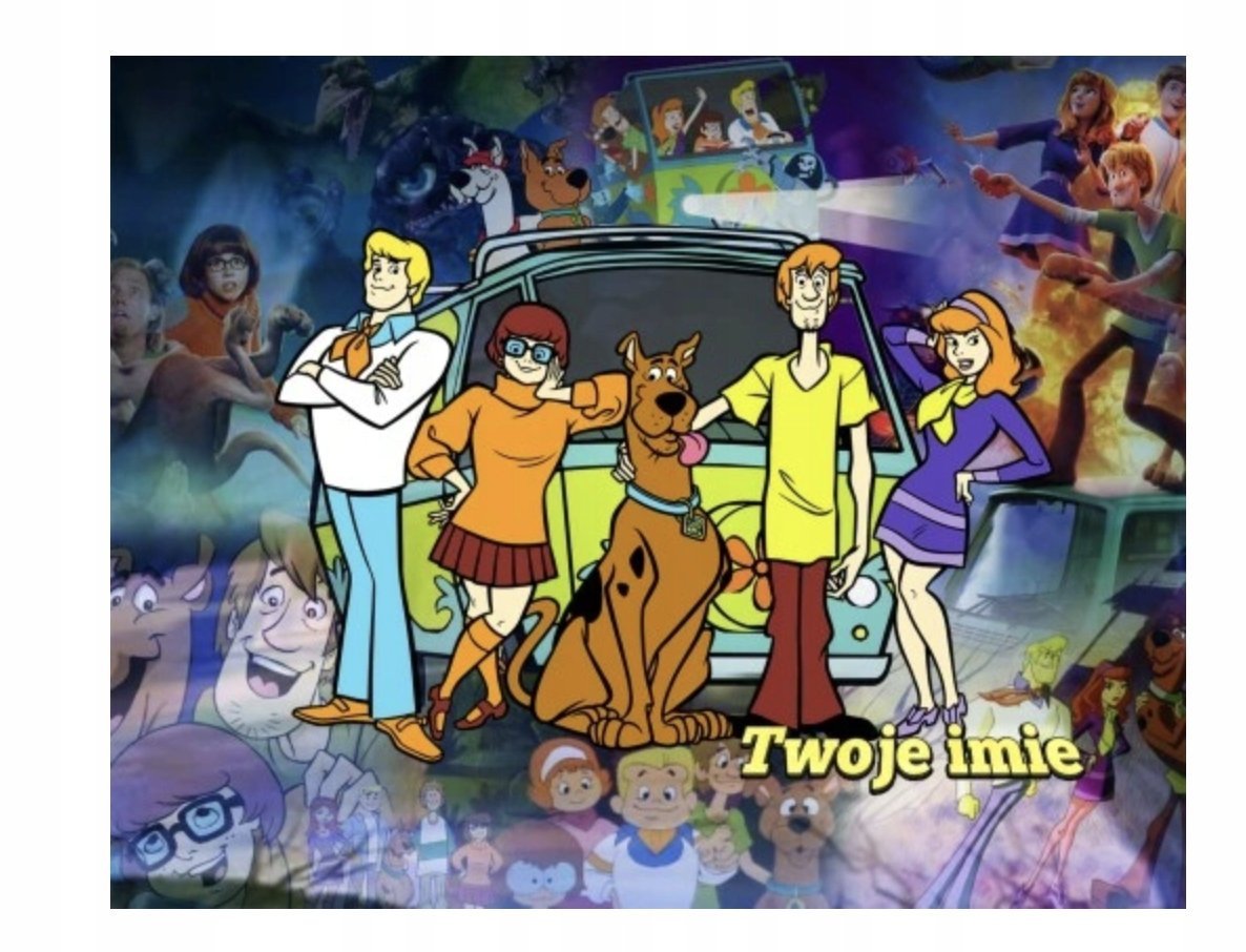 Puzzle SCOOBY DOO KUDŁATY BAJKA A3 252 el z Nadrukiem + IMIĘ Pudełko 13