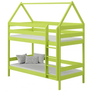 Zielone łóżko piętrowe domek dla 2 dzieci z materacami - Zuzu 3X 190x80 cm - Łóżka dla dzieci i młodzieży - miniaturka - grafika 1
