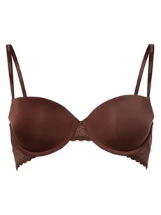 Calvin Klein - Damski biustonosz z fiszbinami wyściełany, brązowy - Biustonosze - miniaturka - grafika 1