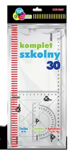 TOP-2000 KOMPLET SZKOLNY 30- LINIJKA 30- CM +2 EKIERKI+Kątomiesz 40073348 - Przybory szkolne - miniaturka - grafika 1