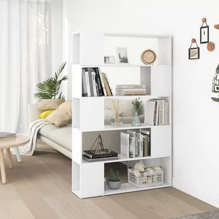 shumee Regał na książki/przegroda biały 100x24x155 cm płyta wiórowa - Regały - miniaturka - grafika 1