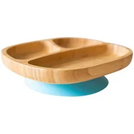 Miseczki i talerzyki dla dzieci - Ecorascals, Miseczka trójdzielna bambusowa z przyssawką, niebieska - miniaturka - grafika 1