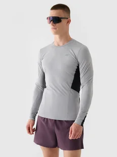 Męski longsleeve do biegania 4F 4FWAW24TFLOM252 - szary - Koszulki sportowe męskie - miniaturka - grafika 1