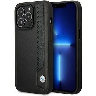 Etui BMW BMHCP14L22RBDK iPhone 14 Pro 6,1" czarny/black hardcase Leather Blue Dots - Etui i futerały do telefonów - miniaturka - grafika 1