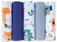 Pieluchy - Ega Pieluchy Kolorowe Tetrowe Wielorazowe 70x80 5-PAK Zestaw nr 12 7411 - miniaturka - grafika 1