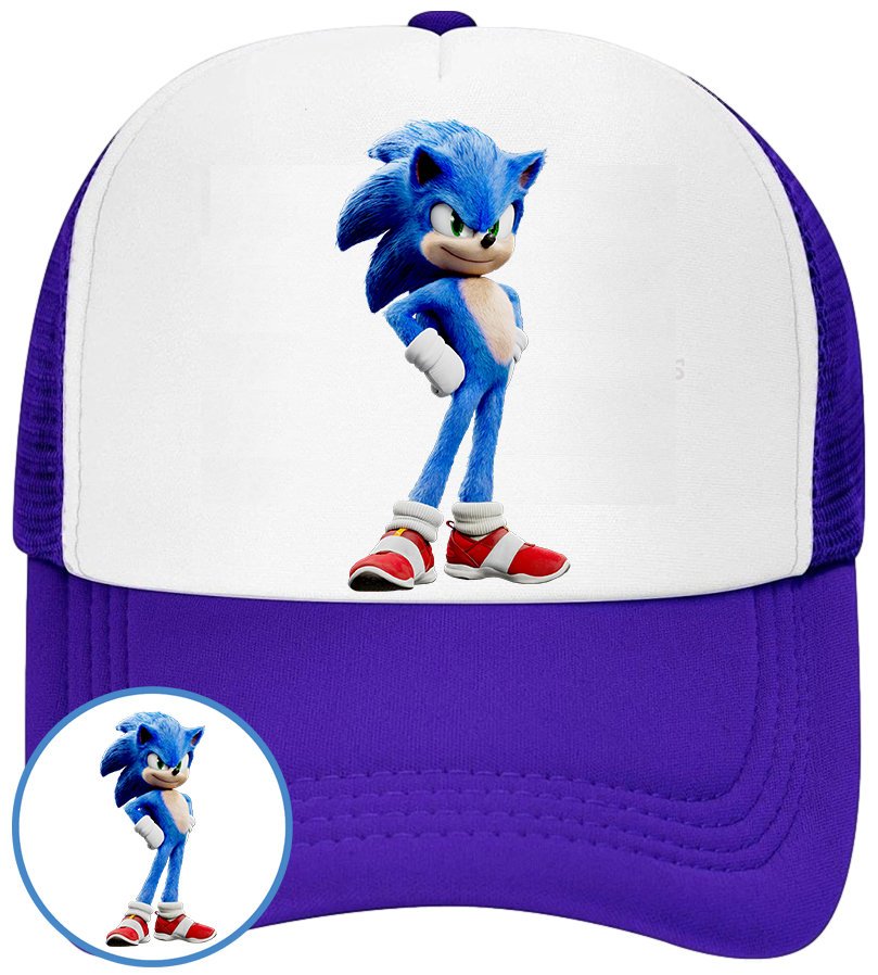 CZAPKA Z DASZKIEM SONIC DLA DZIECI NA LATO SIATKA NIEBIESKA BEJSBOLÓWKA